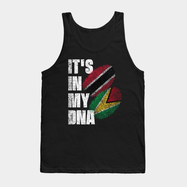 Trinidadian And Guyanese Mix DNA Flag Heritage Tank Top by simonStufios